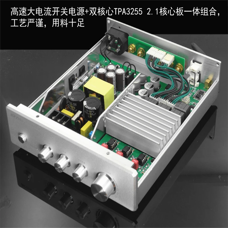 2020 Новый Bluetooth 5 0 двойной IC TPA3255 1200 Вт Цифровой аудио 2 1 канальный стерео усилитель