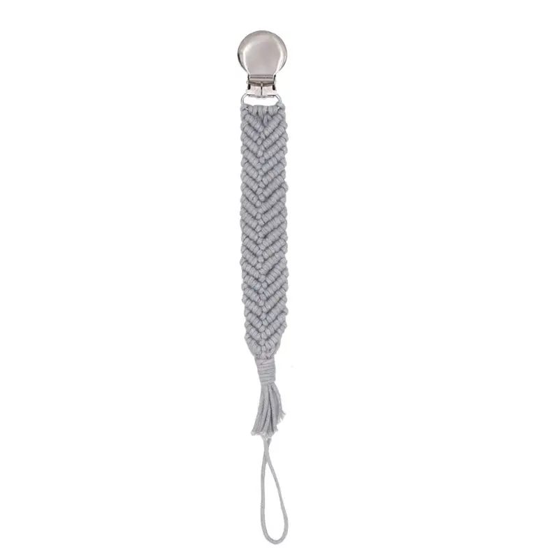 

Vintage Simple Crochet Pacifier Clip Baby Cotton Tassel Pacifier Chain for Newborn Teething Soother Chew Dummy Clips hand made