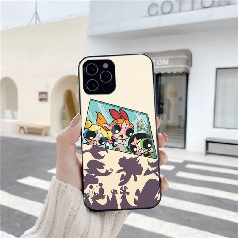 

Soft Power-puff Cover Girls Phone Case For Iphone 6 6s 7 8 Plus XR X XS XSmax 11 12 Pro Mini Max