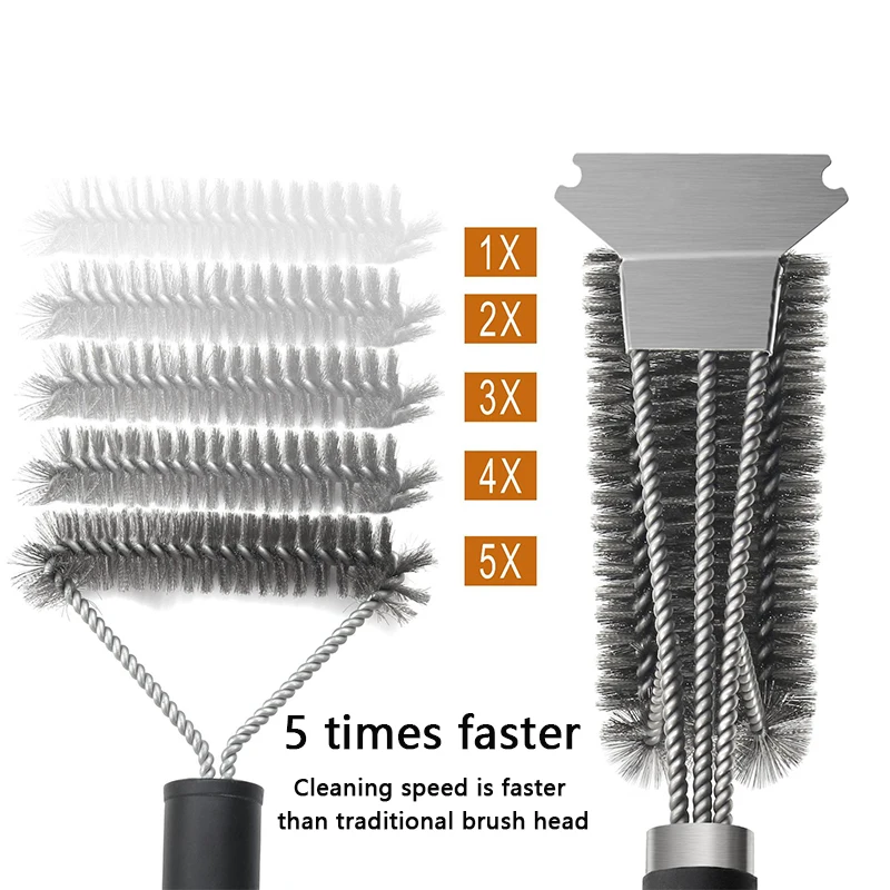 

BBQ Grill Barbecue Kit Cleaning Brush Stainless Steel Kitchen Accessories Bristles Cleaning Brushes Cooking Tool Barbecue Gadget