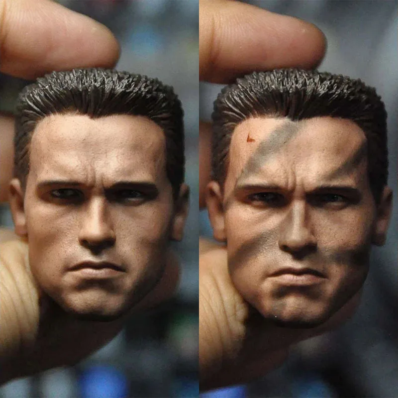 

1/6 Arnold T800 Schwarzenegger Head Sculpt Camo / Normal Face For 12" Male PH TBL Action Figure Body