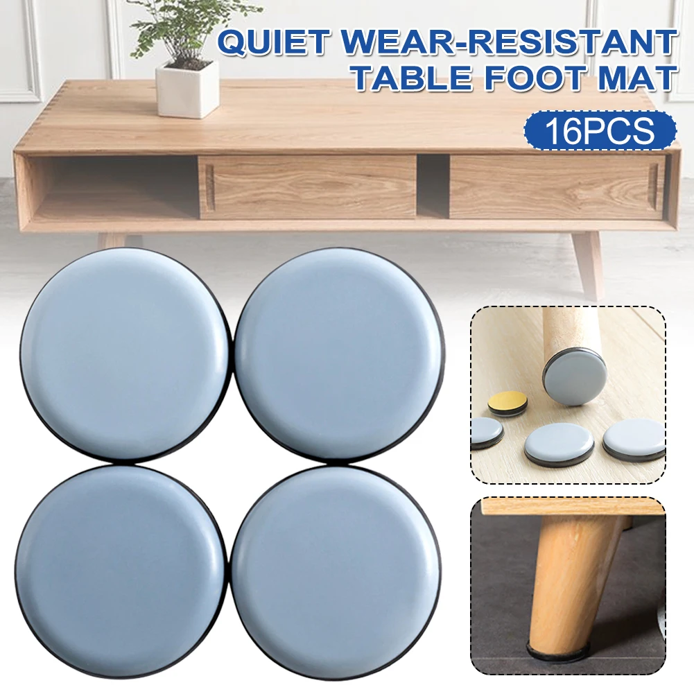 

16pcs Easy Move Furniture Table Slider Pad Floor Protector Moving Anti-abrasion Floor Mat Self-Adhesive Furniture Feet Pads