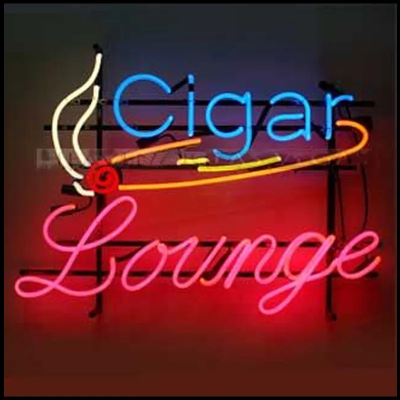 Neon Sign Cigar Lounge Handmade Glass Neon Wall Signs for Smoke Room Display Home Pub Hotel Beach Cocktail Recreational Game
