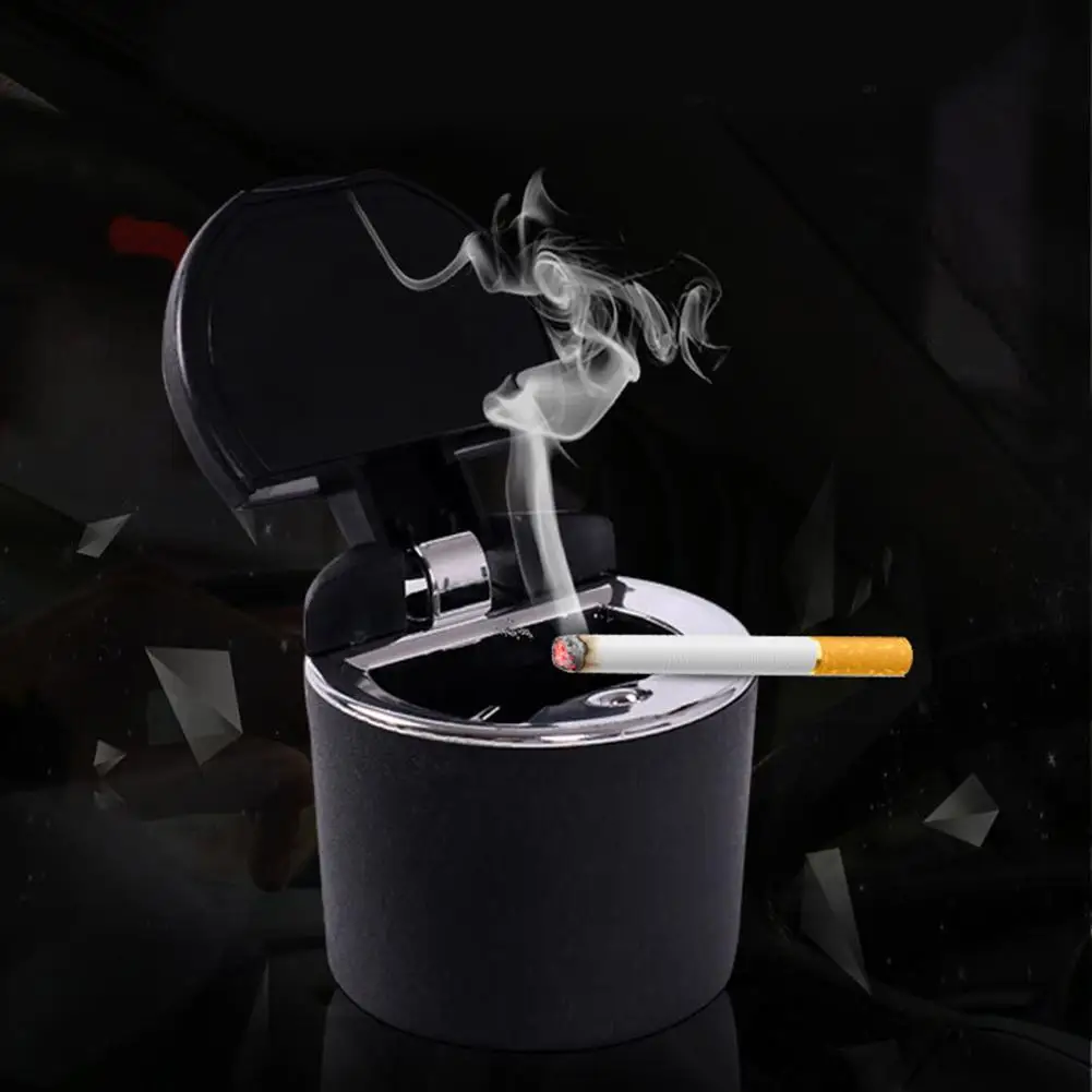 Car Accessories Portable LED Light Ashtray Universal Cigarette Cylinder Holder Styling Family Dual Use | Автомобили и мотоциклы