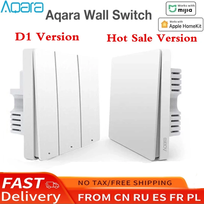 Xiaomi Aqara Smart Wall Switch D1 ZigBee Light Remote Control Wireless Key Zero Line Fire Wire NO Neutral 3 Key Switchs MI Home