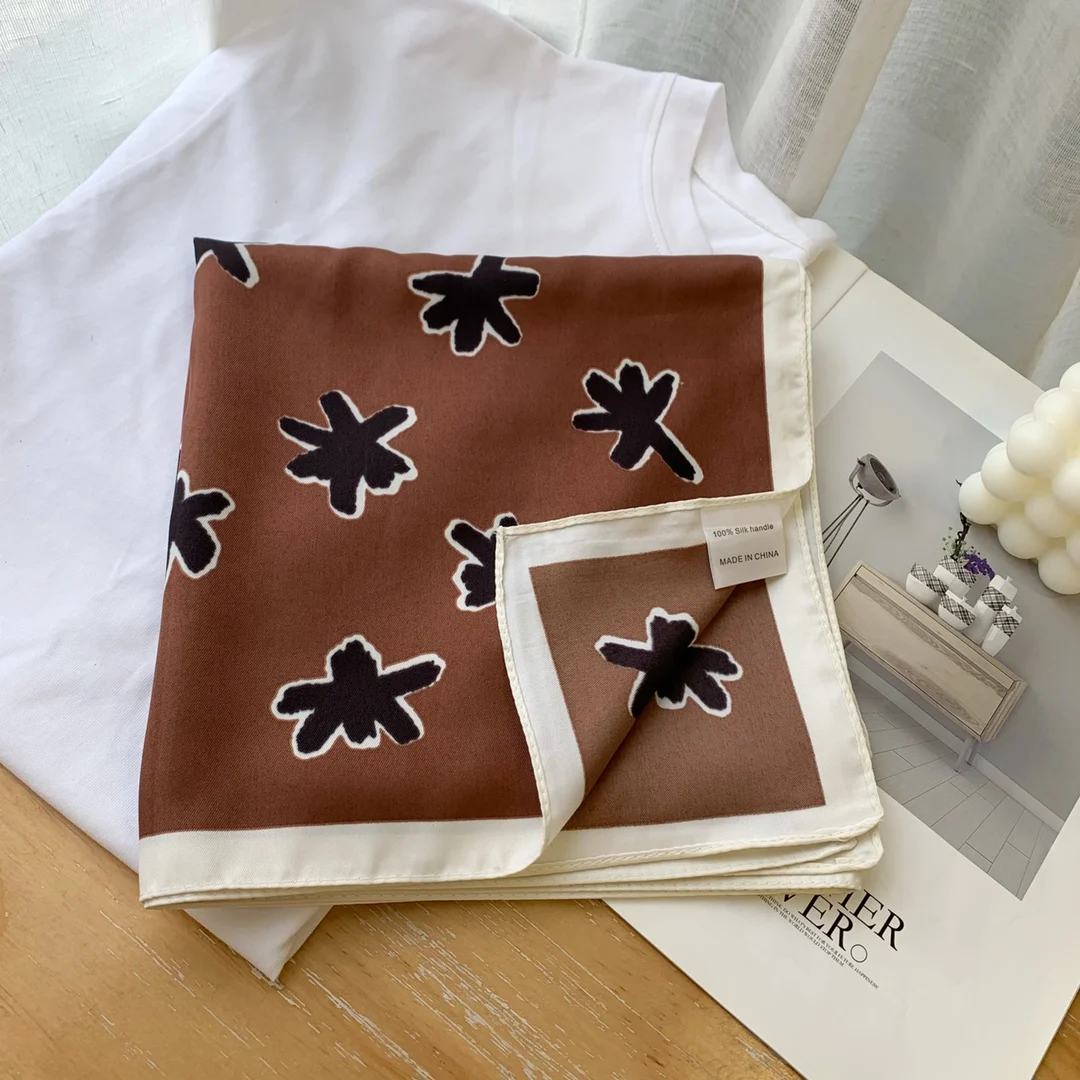 

2021 new spring women scarf quality shawl silk fashion scarf headscarf beach sunscreen bag headscarf scarf 90cm*90cm