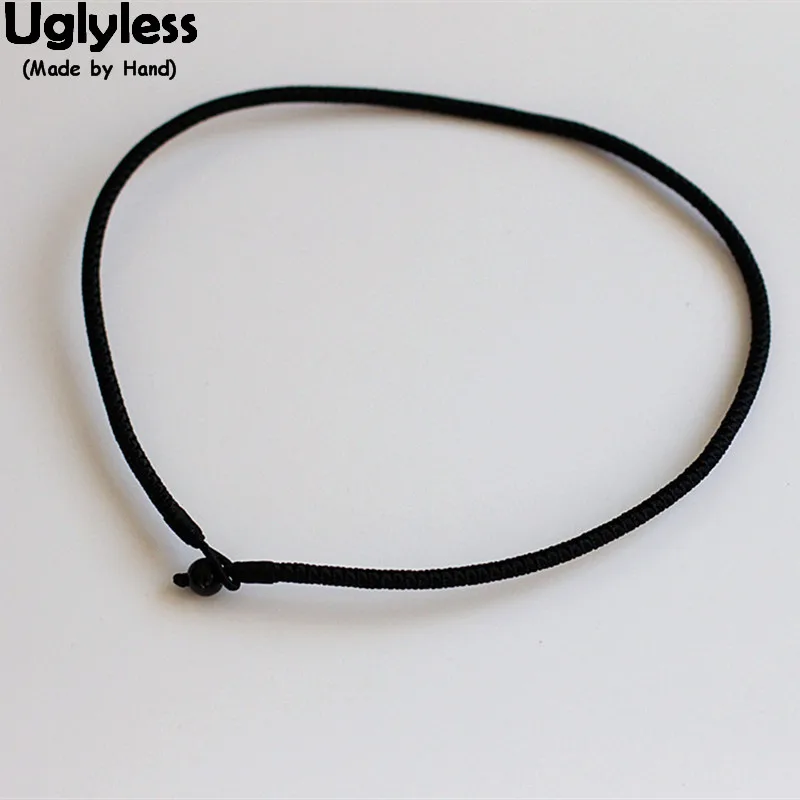 Цепочка Uglyless из натурального черного агата для мужчин и женщин толщина 8 мм