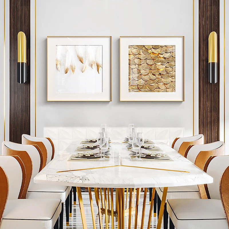 Современный минималистичный светлый роскошный художественный Золотой