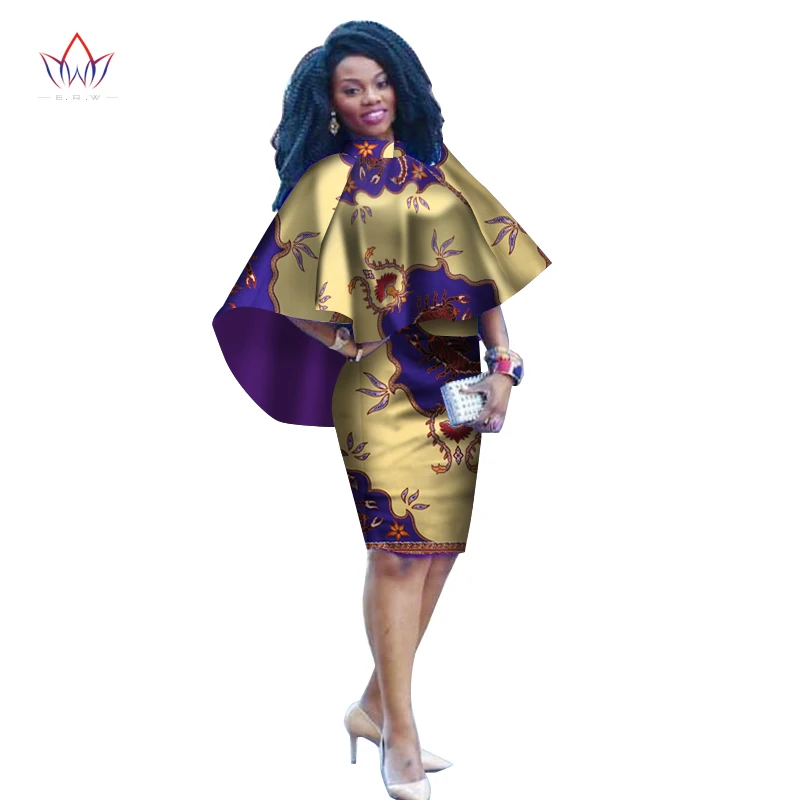 Летние африканские базиновые платья женские с принтом вощеные до колен