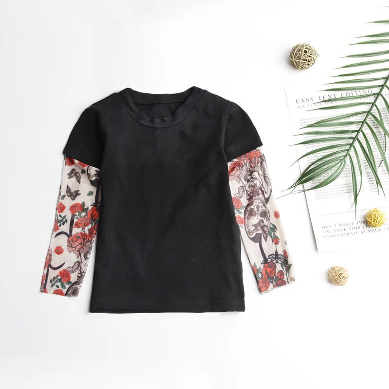 Детская однотонная Цветочная одежда модные футболки в европейском и