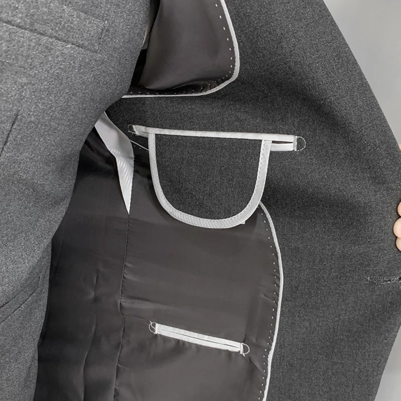 

MOGU Christmas New Men's Suits Jacket 3Pieces Fashion Slim Fit Blazer For Men One Button Wedding Groom Blazer Size 3XL 3 Colors