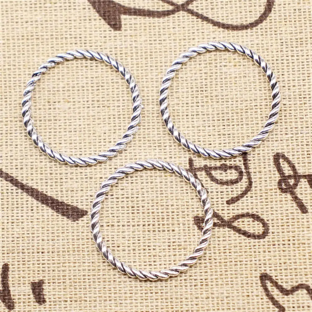 

Supplies For Jewelry Accessori Circle Connector Antique Silver Color 30pcs 25mm
