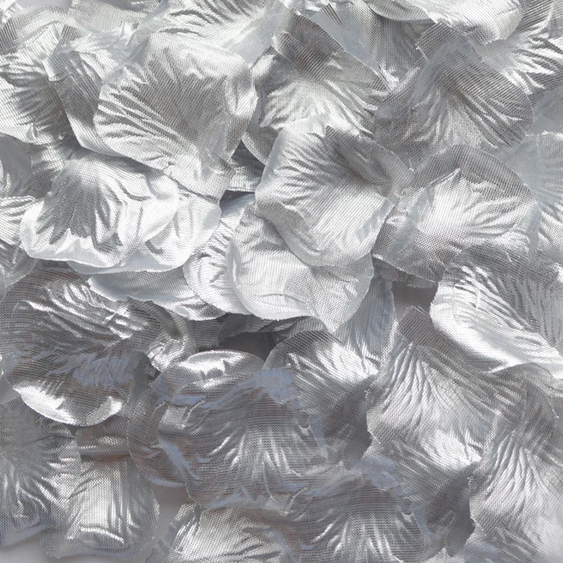 

2000pcs High Quality Artificial Rose Petals Wedding Flower Chrismas Party Decorations Valentine Day Silver