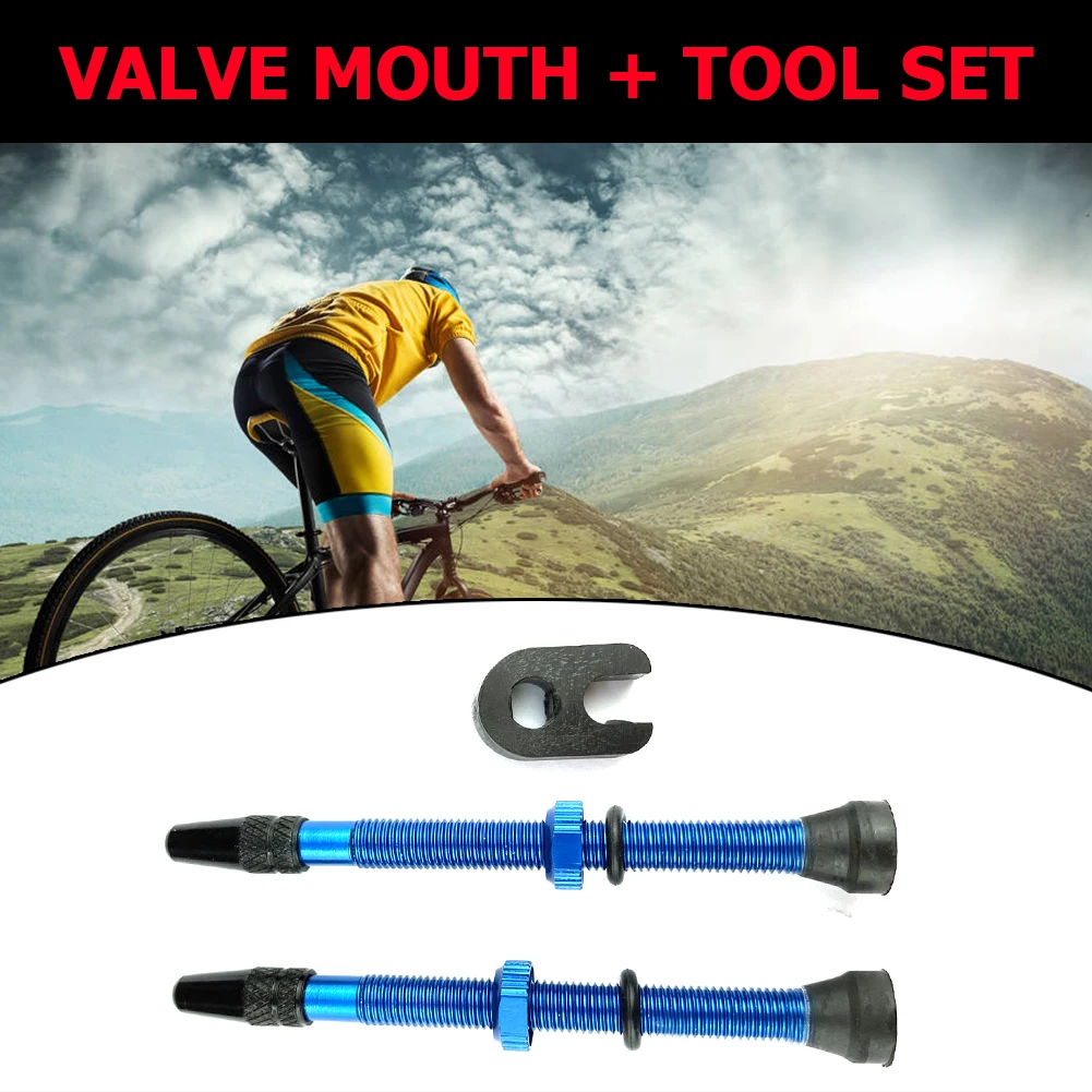 

2pcs Presta Valve 78mm Alloy Stem Cycling Elements + Tool Portable Waterproof for Road MTB Bike Tubeless Tire Tyre