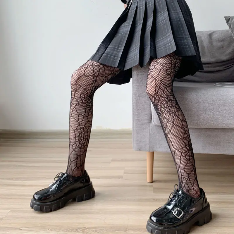 

Halloween Gothic Tights Sexy Cosplay Costume Fishnet Stockings Nylon Thigh High Pantyhose Plus Size Women Gift for Girlfriend