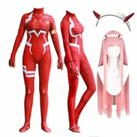 anime darling in the franxx 02 zero two cosplay costume for women halloween costume wig 3d printing bodysuit zentai suit