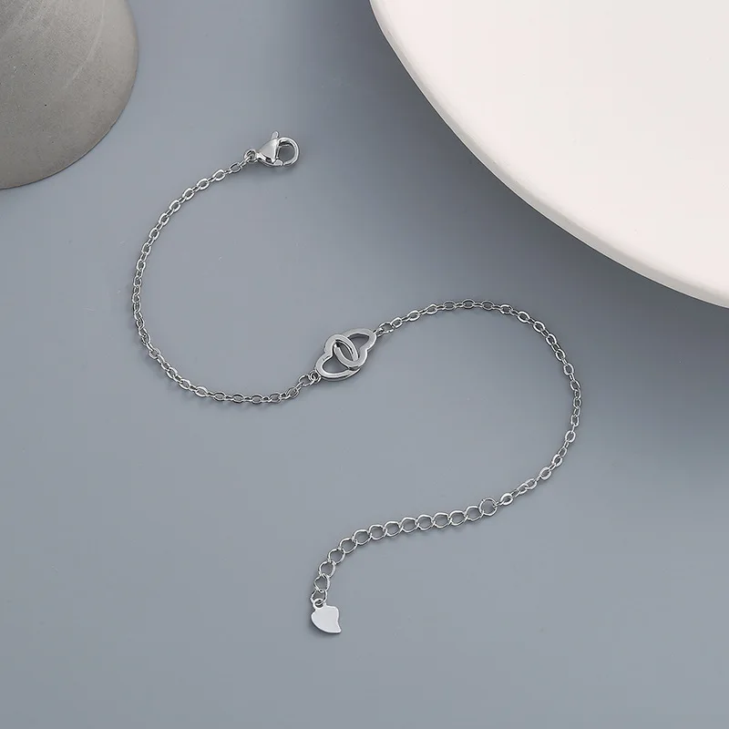 Trendy Jewelry Sweet Heart Bracelet Popular Design Hot Selling One Layer Simply Metal For Girl Fine Accessories | Украшения и