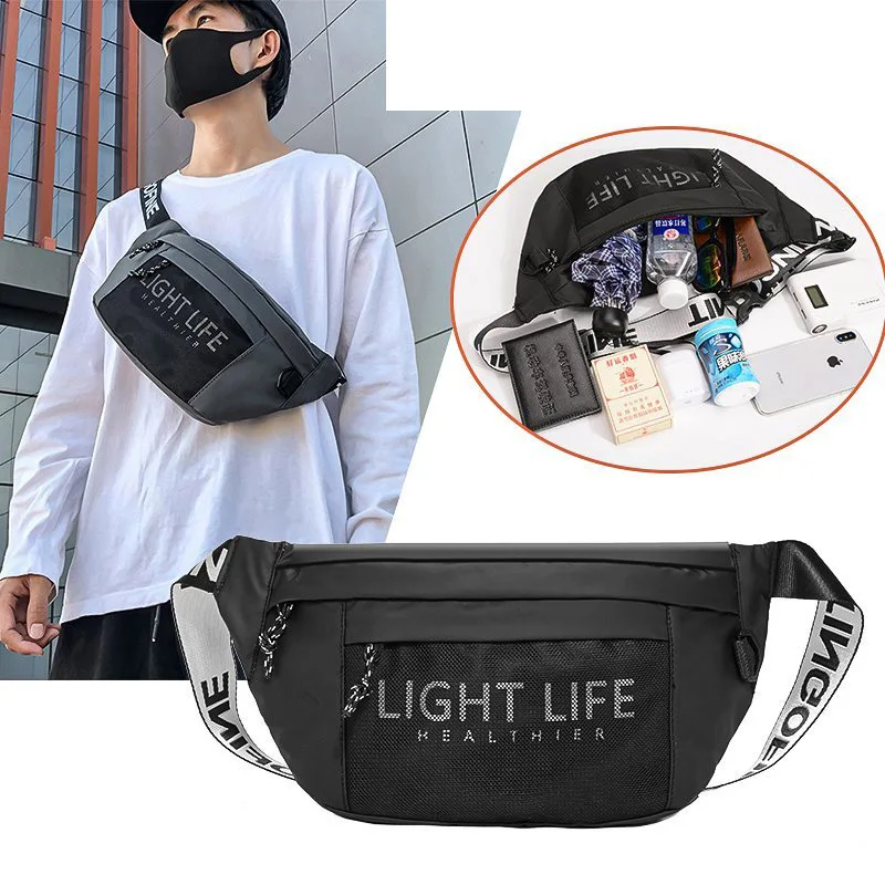Повседневная поясная сумка для мужчин нейлоновая водонепроницаемая Спортивная
