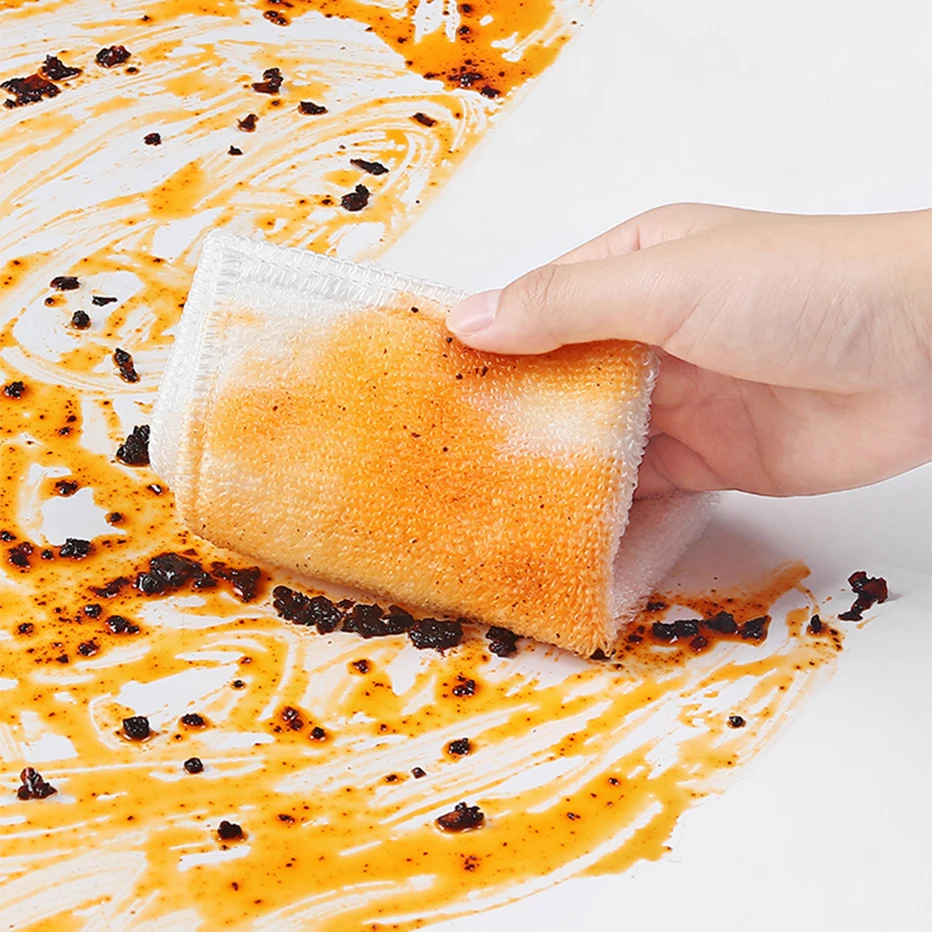 Тряпки из бамбукового волокна сухая и быстросохнущая белая кухонная Мочалка для