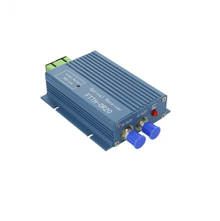 Оптоволоконный приемник алюминиевый CATV FTTH AGC SC APC дуплексный разъем с 2 выходными