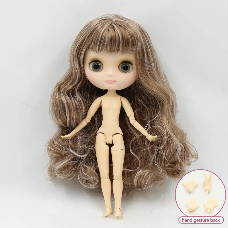 like the picture Кукла Middie blyth, Обнаженная, 20 см, шарнирное тело, матовое лицо с макияжем, серые глаза, мягкие волосы, сделай сам, игрушки, подарок с жестами - Цвет: like the picture
