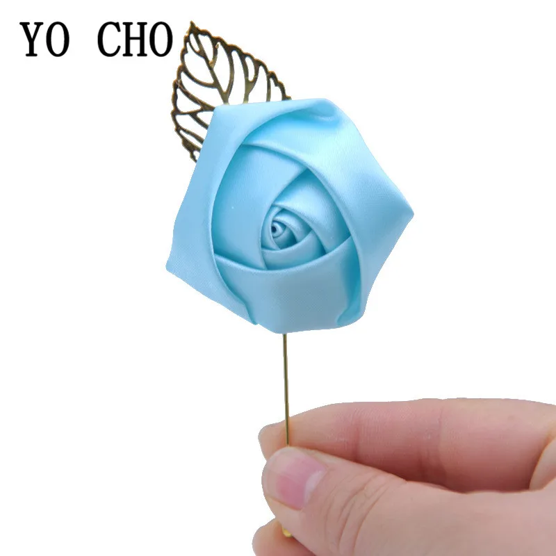 YO CHO Свадебные бутоньерки бутоньерка для мужчин корсаж брошь булавки шелковые