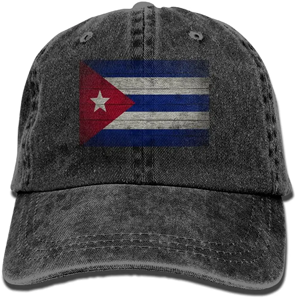 

Retro Cuban Flag Denim Hat Adjustable Plain Cap Baseball Caps