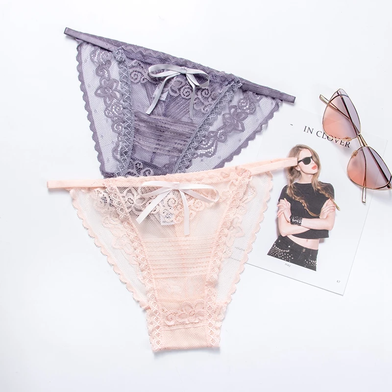 Женские кружевные трусики-сексуальное экзотическое женское белье с бантом