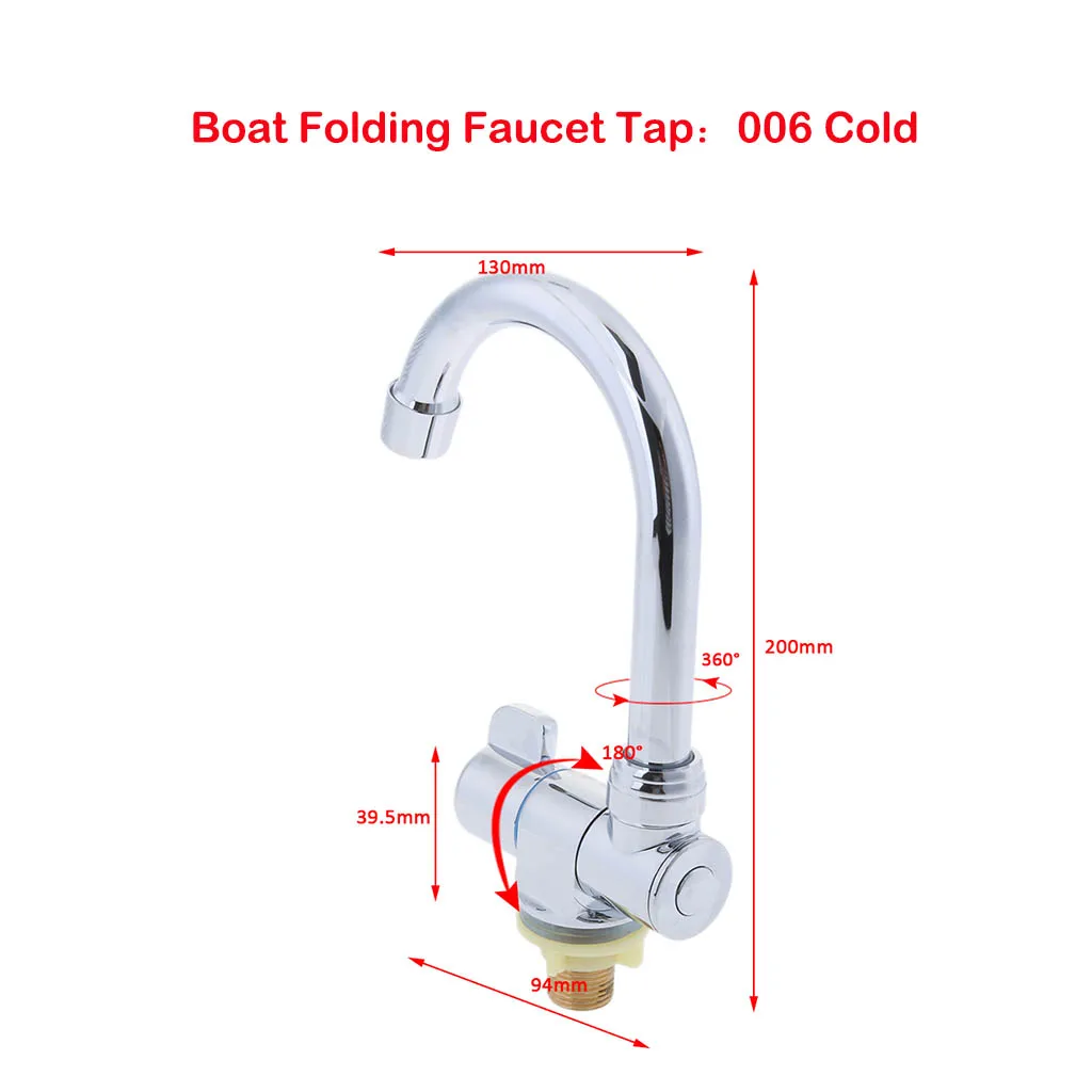 

Marine Kitchen Sink Single Lever Cold Water Faucet Tap 360 Rotating #006
