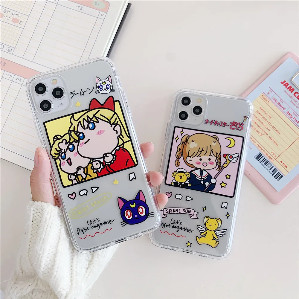 Для Iphone 11 Pro Max чехол Сейлор Мун прозрачный ТПУ силиконовый мягкий для телефона X XS