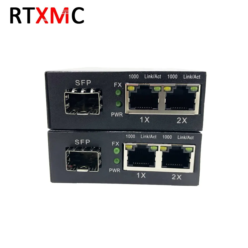 Лучшая цена за 2 шт. 1SFP слот 2RJ45 UTP 1G2E медиа конвертер волоконно-оптический
