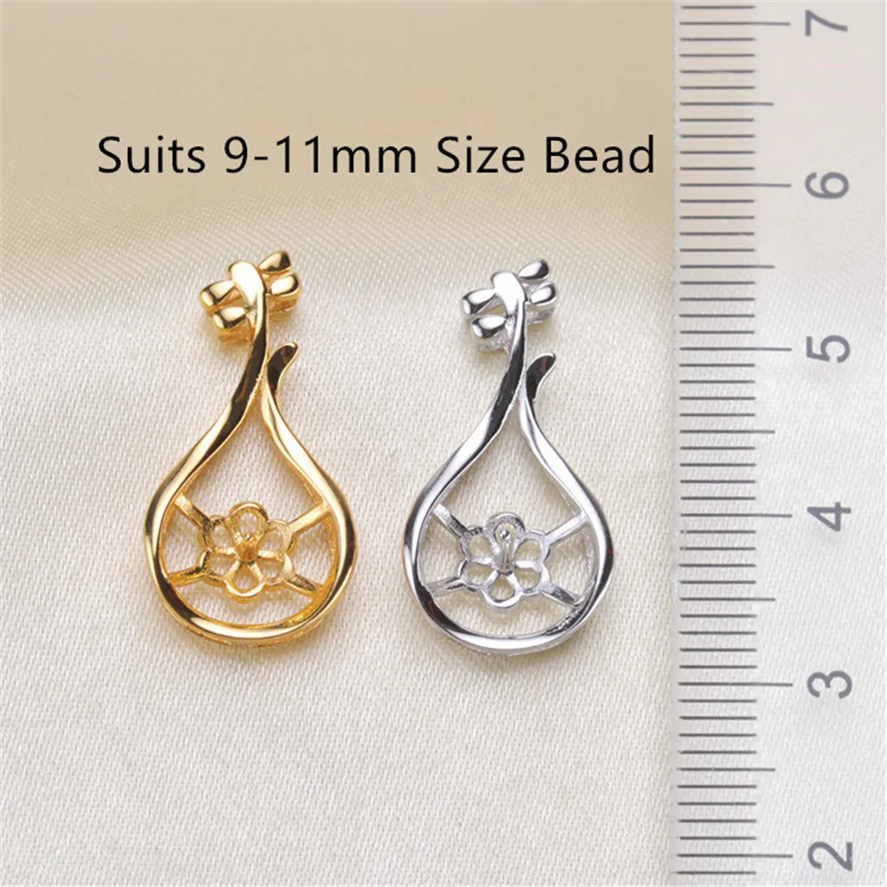 

Circle Pendant Hat Holder S925 Sterling Silver Pearl Pendant Settings Women DIY Handmade Jewelry Findings No Pearl No Chain
