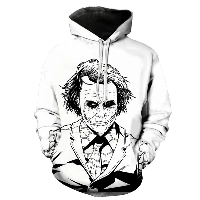picture colour Joker Funny Hoodie Halloween Crazy Smile Pullover Long Sleeve Sweatshirt Fashion Stree Coats Cool Unisex Sportwear mens hoodies - Цвет: picture colour