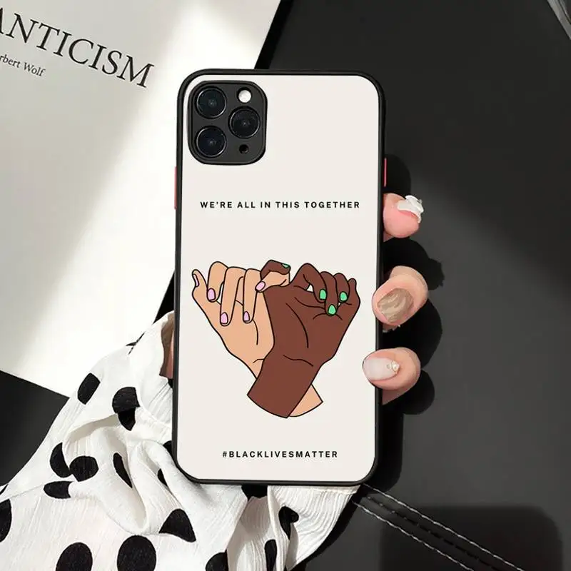

Black Lives Matter BLM text Phone Case matte transparent For iphone 7 8 11 12 plus mini x xs xr pro max cover
