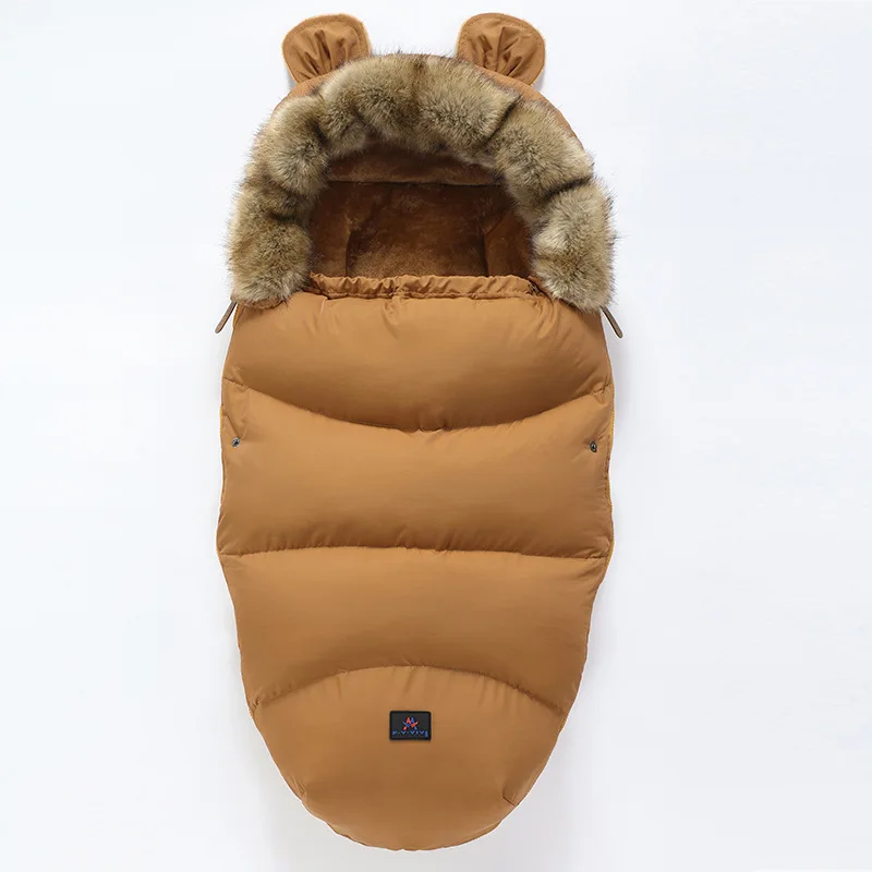 

Winter Envelope In A Stroller Baby Sleeping Bag Socks Sleep Bag Fur Collar Windproof Warm Sleepsack Baby Footmuff For Stroller