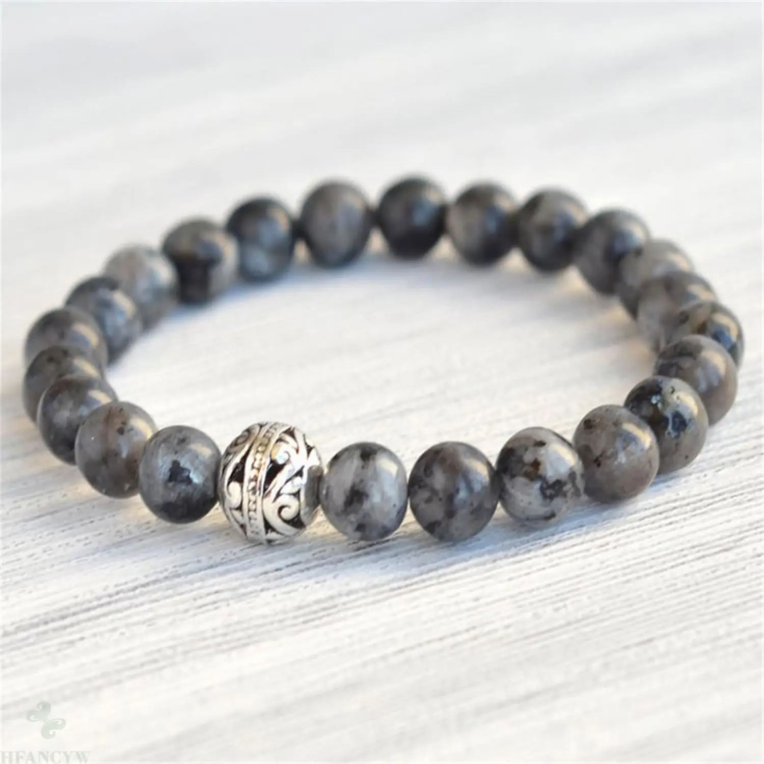 8 мм Larvikite Лабрадорит бусы ручной работы Mala браслет Тибетский Молитва мала Йога