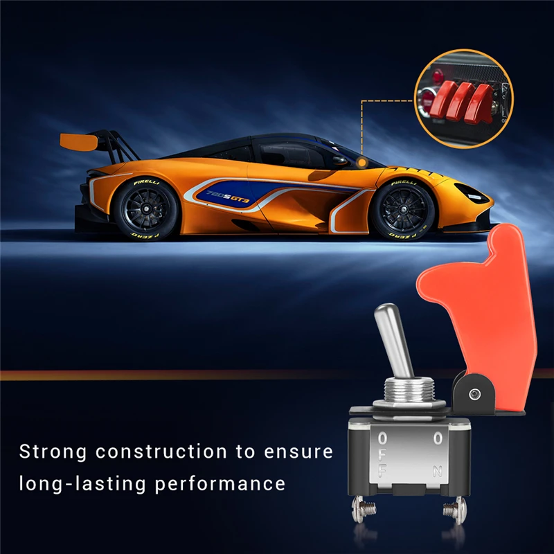 Сверхмощный тумблер MICTUNING SPST с Красной защитной крышкой 12 24 В 20 А|Переключатели и