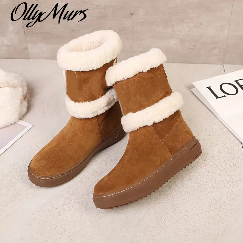 

Зимние меховые короткие сапоги ollywalls, зимние теплые сапоги для женщин, роскошные дизайнерские кожаные сапоги для женщин
