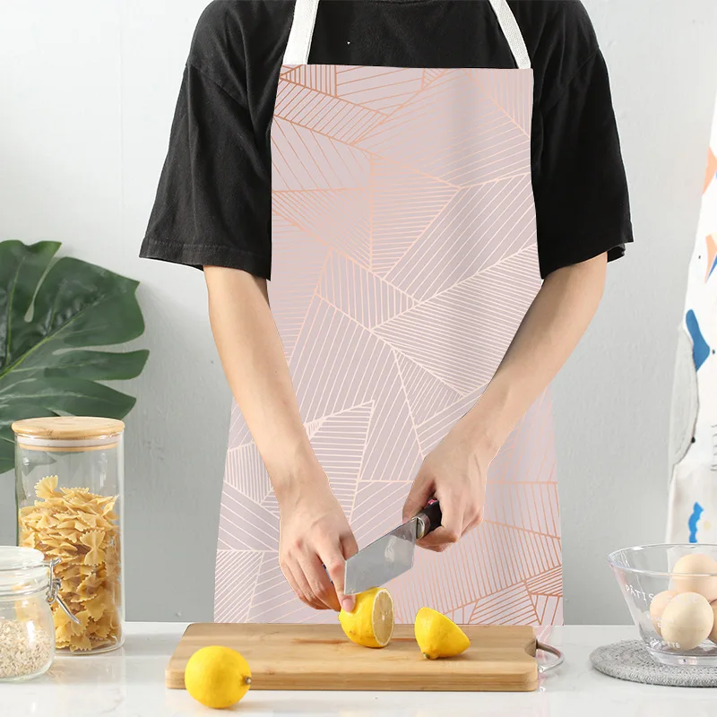 Фартуки кухонные из хлопка и льна с геометрическим принтом для мужчин