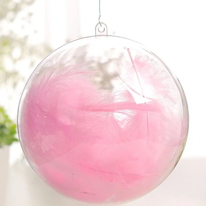 10Pairs New Year 2021 Christmas Tree Decorations Balls Transparent Open Gift Box Hanging Ornament for Home | Дом и сад