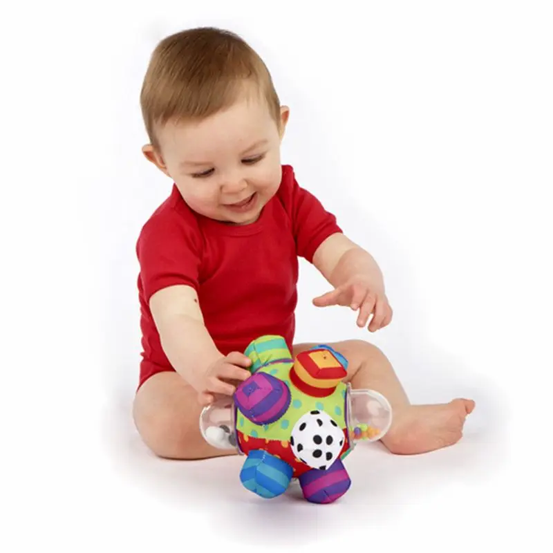 

C5AF Babies Children Kids Boy Girl Colorful Bumpy Rattle Ball Learning Developmental Toy Gift