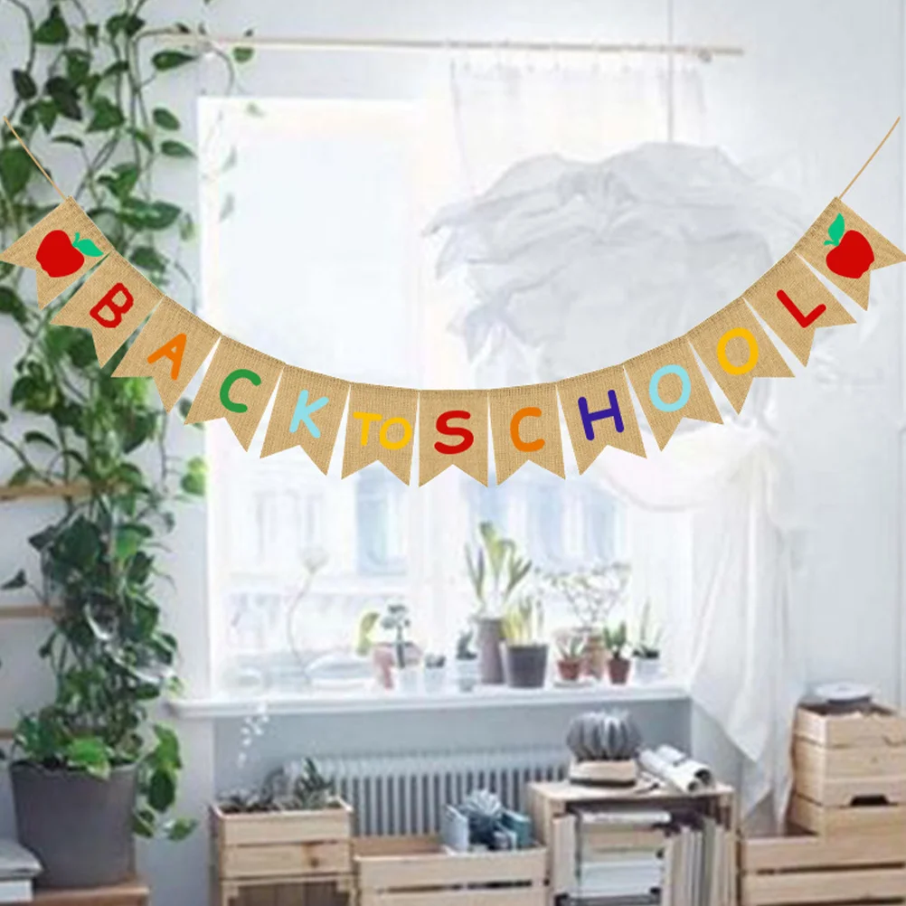 1PC Graduation Apple Patterns Bunting Ceremony Party Decor BACK TO SCHOOL Alphabet Printing Banners Creative | Дом и сад
