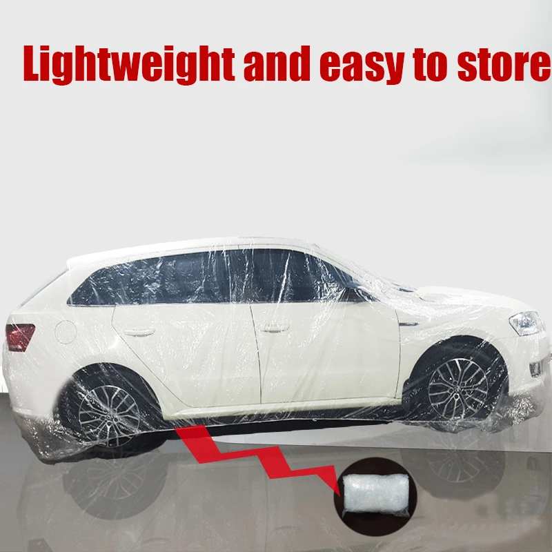 

Disposable Car Full Cover Universal Rain Protection Waterproof Dustproof Cover Auto Vehicle Accessories PR Sale