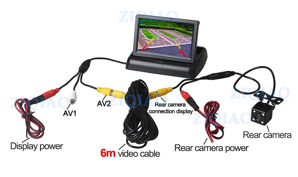 7-дюймовый TFT LCD Автомобильный Зеркальный Монитор Парковочная Система Дисплей Камера Заднего Вида Парковочная система для