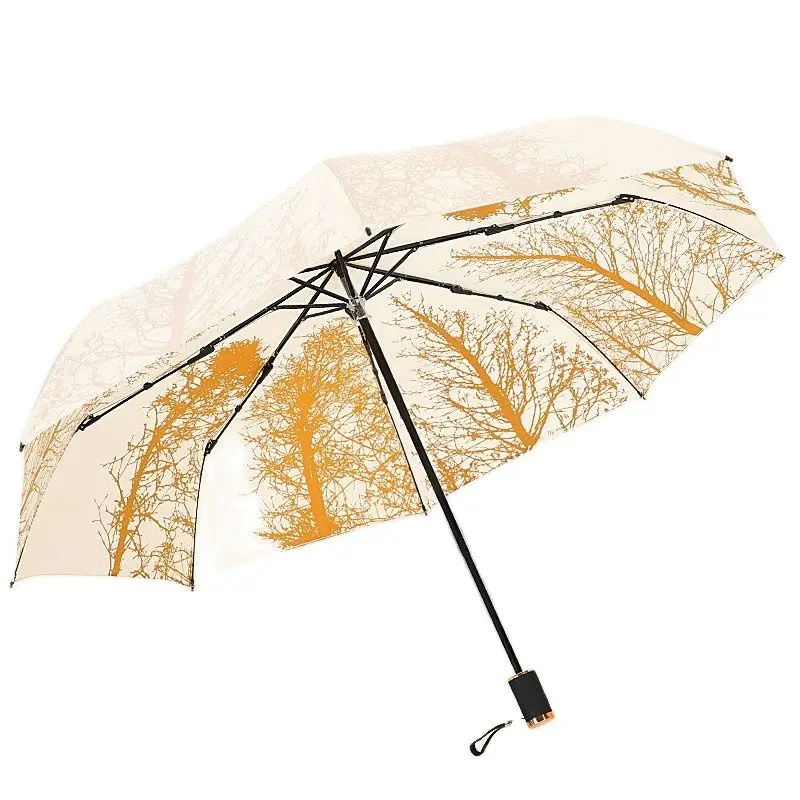 

Three Fold Rain umbrella Sunny Rainy Summer Portable Folding Windproof Waterproof UV Parasol Sunshade Man Woman