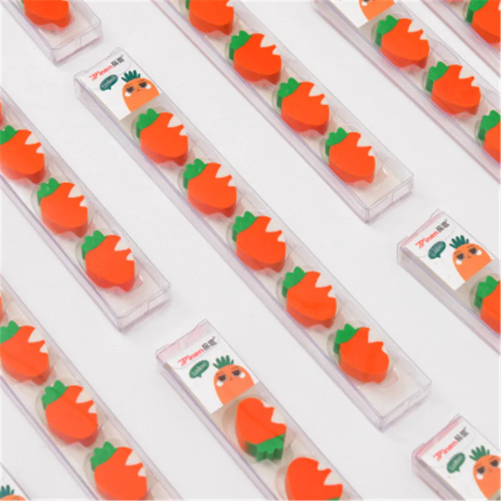 Ластик в форме моркови оранжевый маленький 5 цветов милые Ластики-карандаши для