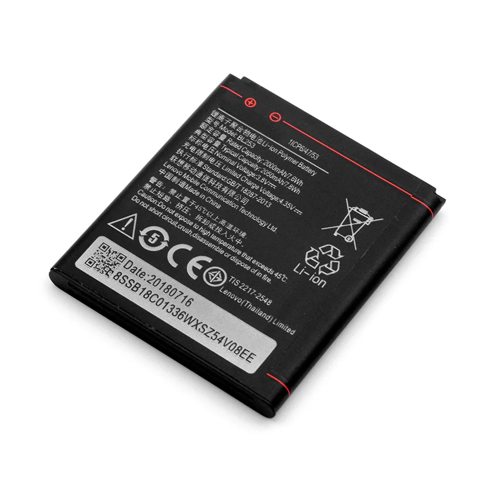 2000mah bl253 battery for lenovo a1000 a1000m a2010 a2580 a2860 bl 253 mobile phone batteries parts phones telecommunications free global shipping