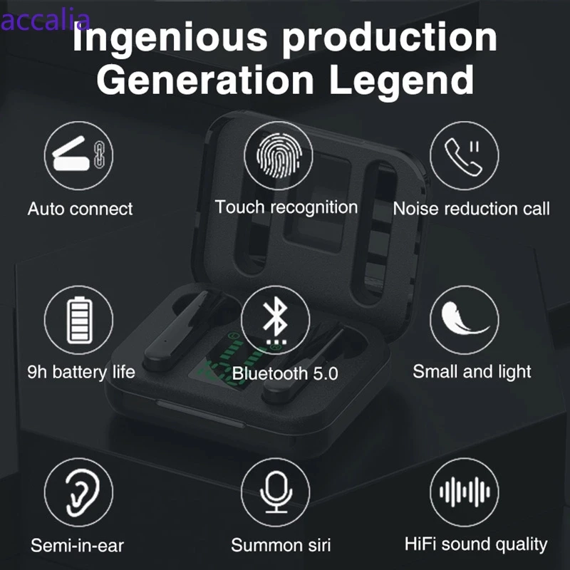 

New For xiaomi huawei oppo X15 L12 TWS Bluetooth 5.1 Wireless Earphone LED Display Hifi Stereo Sports Headset With Microphone