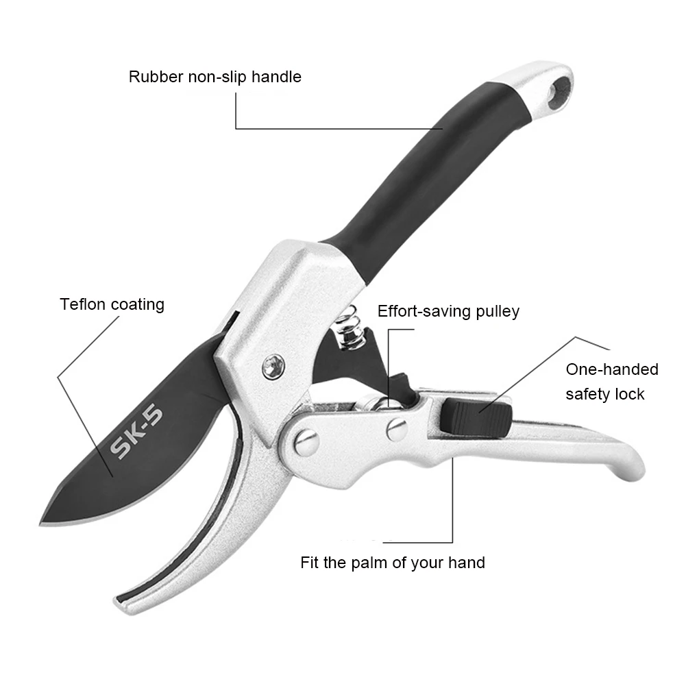 

Plant Trim Pruning Shear Stainless Steel Branch Cutting Scissors Anvil Branch Shear Orchard Pruning Shears