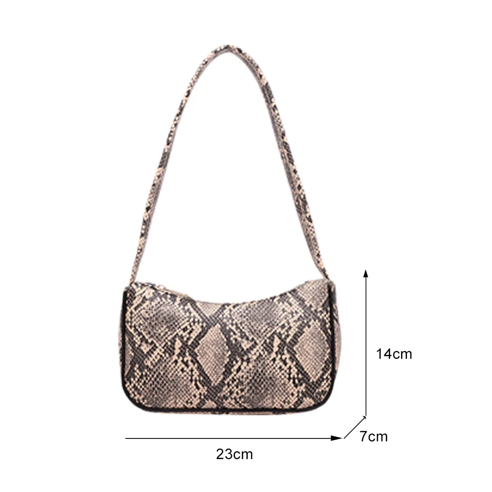 

Fashion Leather Women Shoulder Underarm Bag Snake Pattern Street Handbags